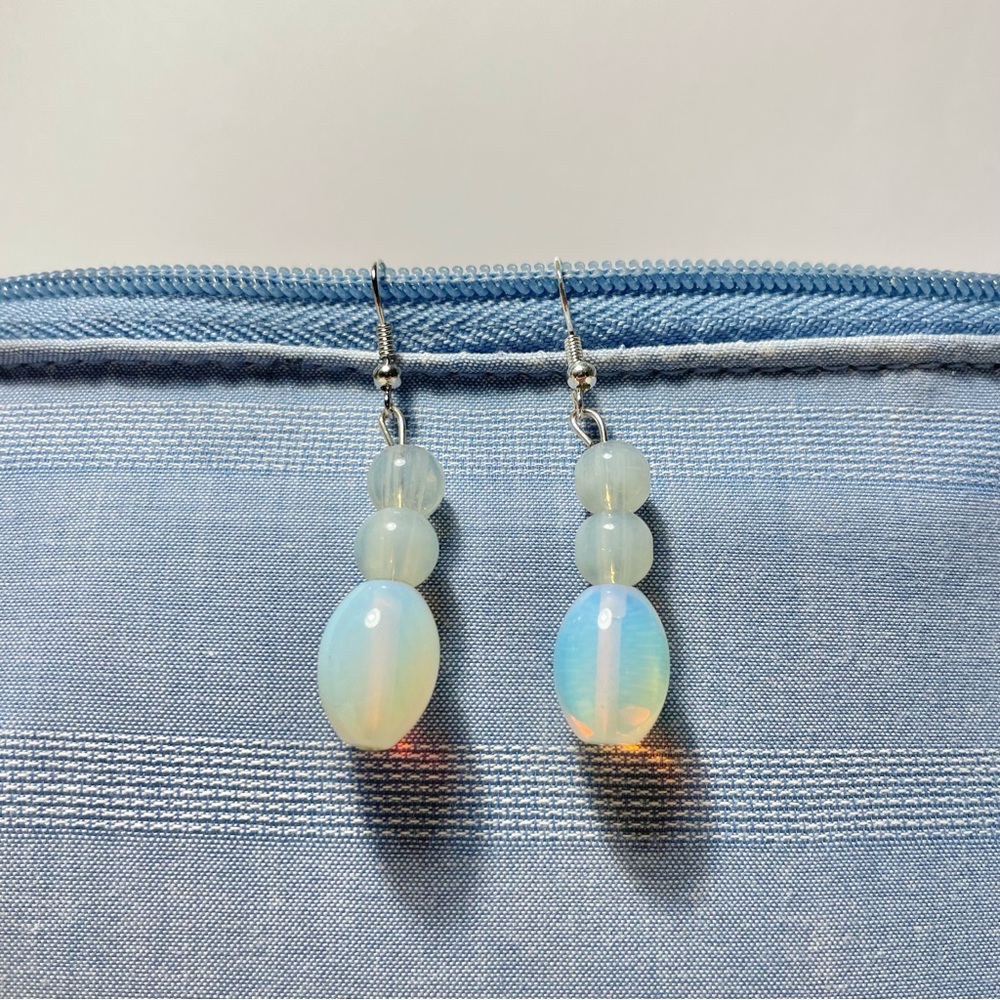 Opalescent drop earrings